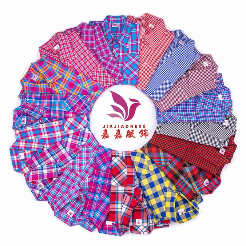 Middle-aged and Elderly Plaid Shirt Women's Large Size Loose Mother's Multi-color Shirt Long-sleeved Women's Falls