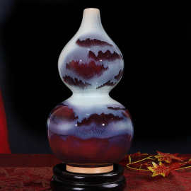 宋钧窑葫芦瓶 家居摆件瓷器 古玩收藏工艺品 古董收藏老货