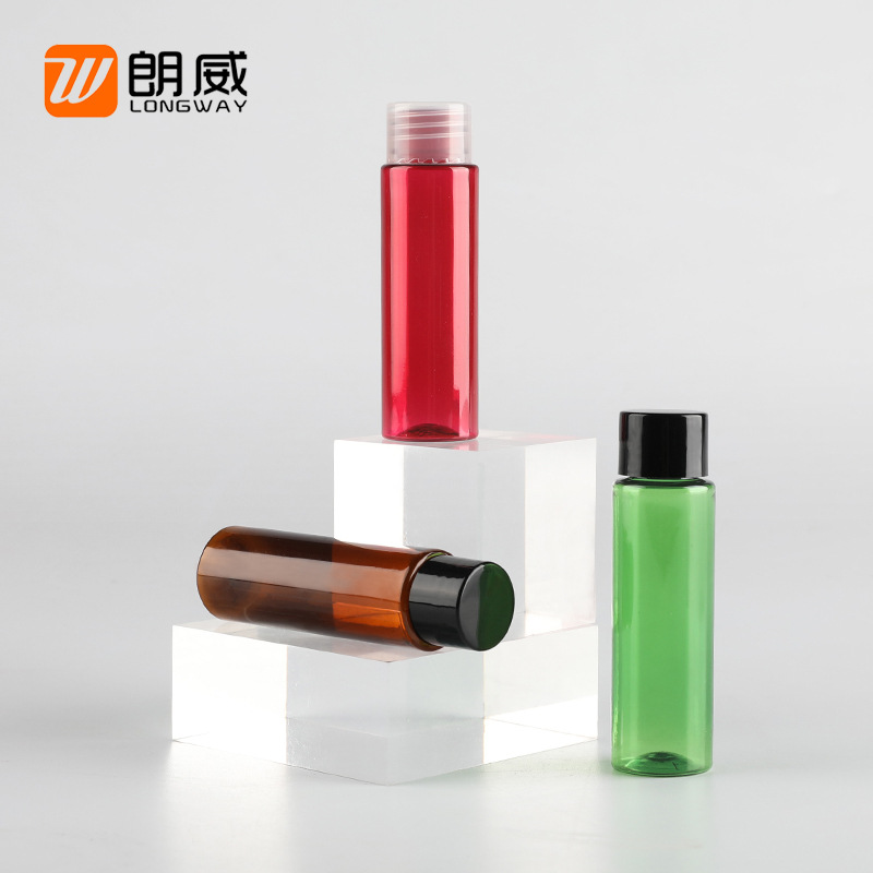 30ml hombro plano ordinario cubierta transparente sub-botella con tapón interior plástico pequeña botella fábrica directa al por mayor