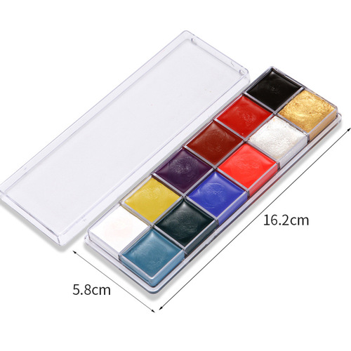 12 Colors of Body Painting Pigments, Face Makeup for Halloween Show, Oil Paints for Cross-Border Foreign Trade