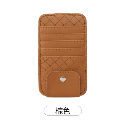 Car Glasses Clip/Bill Clip car bill holder car sun - faux-sheepskin-cardholder-brown
