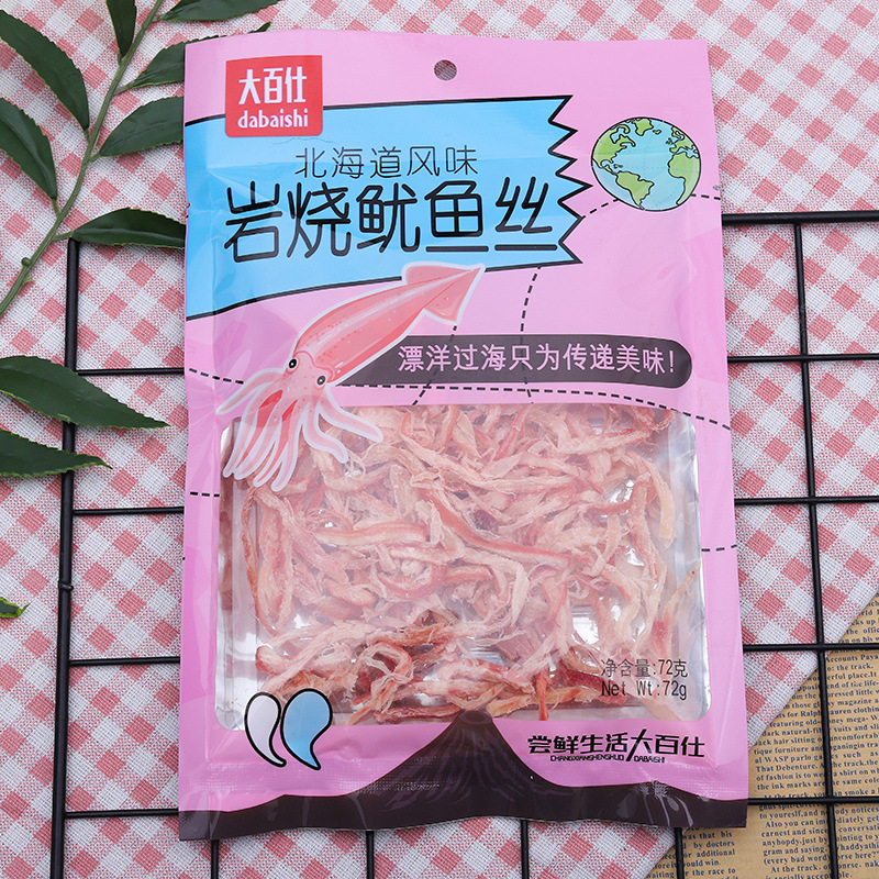 "Large Boss Hand-Torn Squid Strips 72g Ready-to-Eat Seafood Dry Goods Specialty Snack Vacuum Packaging Manufacturer"