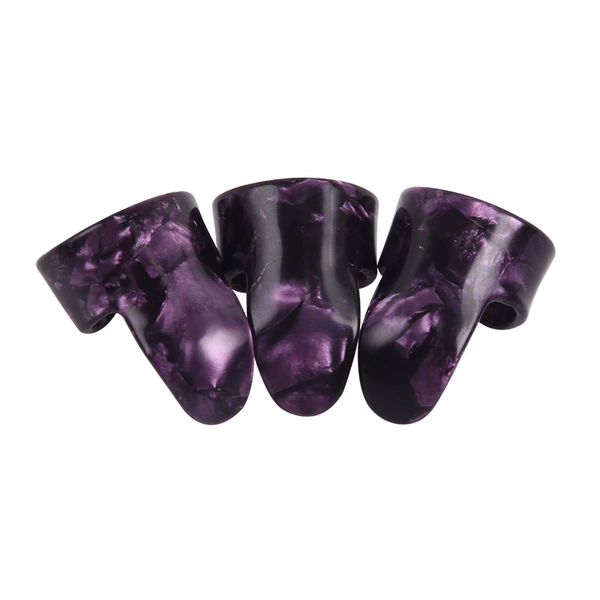 Purple, on index finger