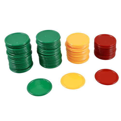 3.2Cm ordinary three-color chips, mahjong chips, game brand, game tokens, plastic chips, 68 pieces