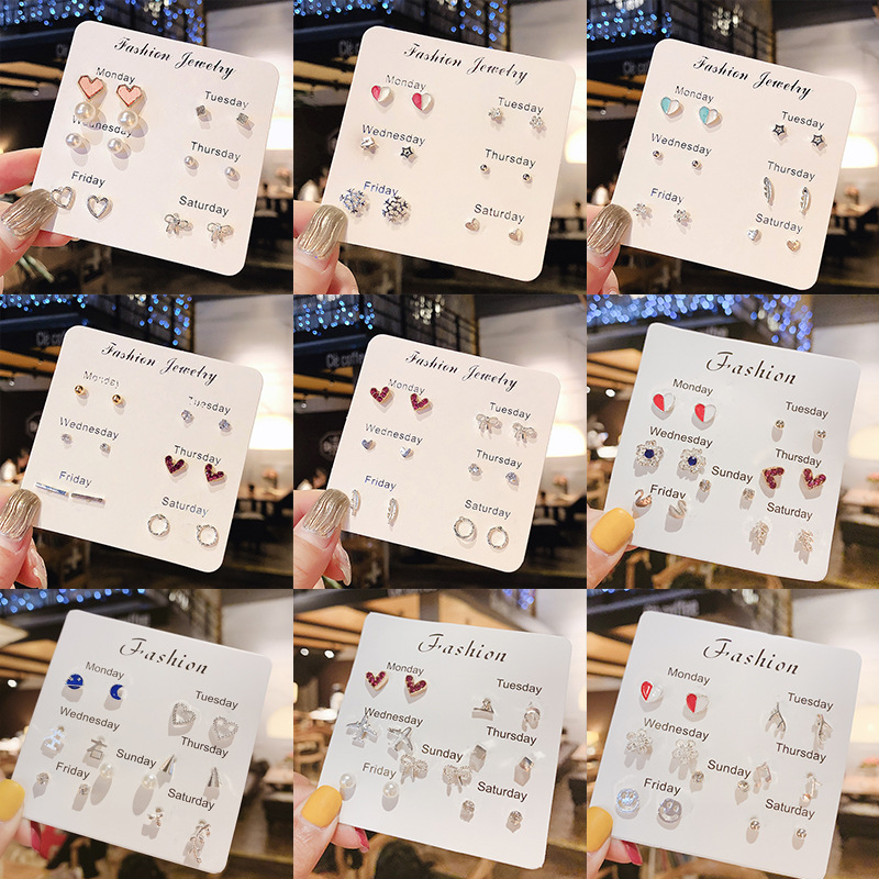 Pendientes de moda de estilo coreano pendientes simples para mujeres ins pendientes elegantes de celebridades de Internet Corea del Sur lindos pendientes de aleación fresca