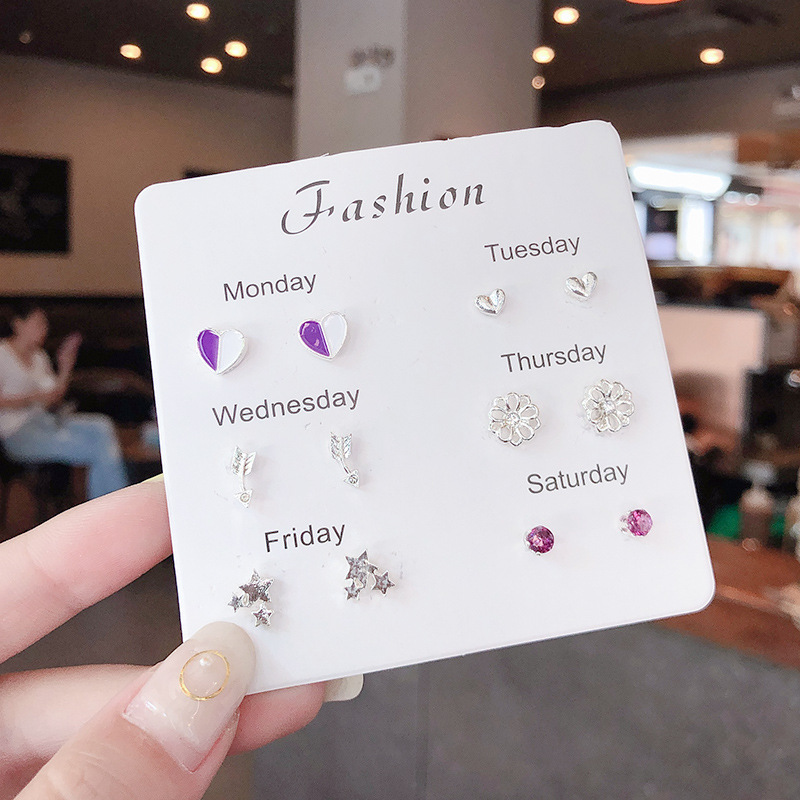 Pendientes de moda de estilo coreano pendientes simples para mujeres ins pendientes elegantes de celebridades de Internet Corea del Sur lindos pendientes de aleación fresca