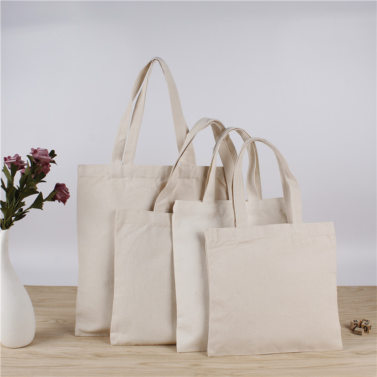 学生手提袋纯棉帆布袋 创意diy空白大容量简约单肩包可彩印logo