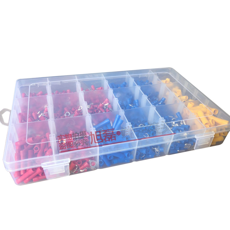 盒装接线端子 1200pcs冷压端子套装18款绝缘端子组合厂家直供