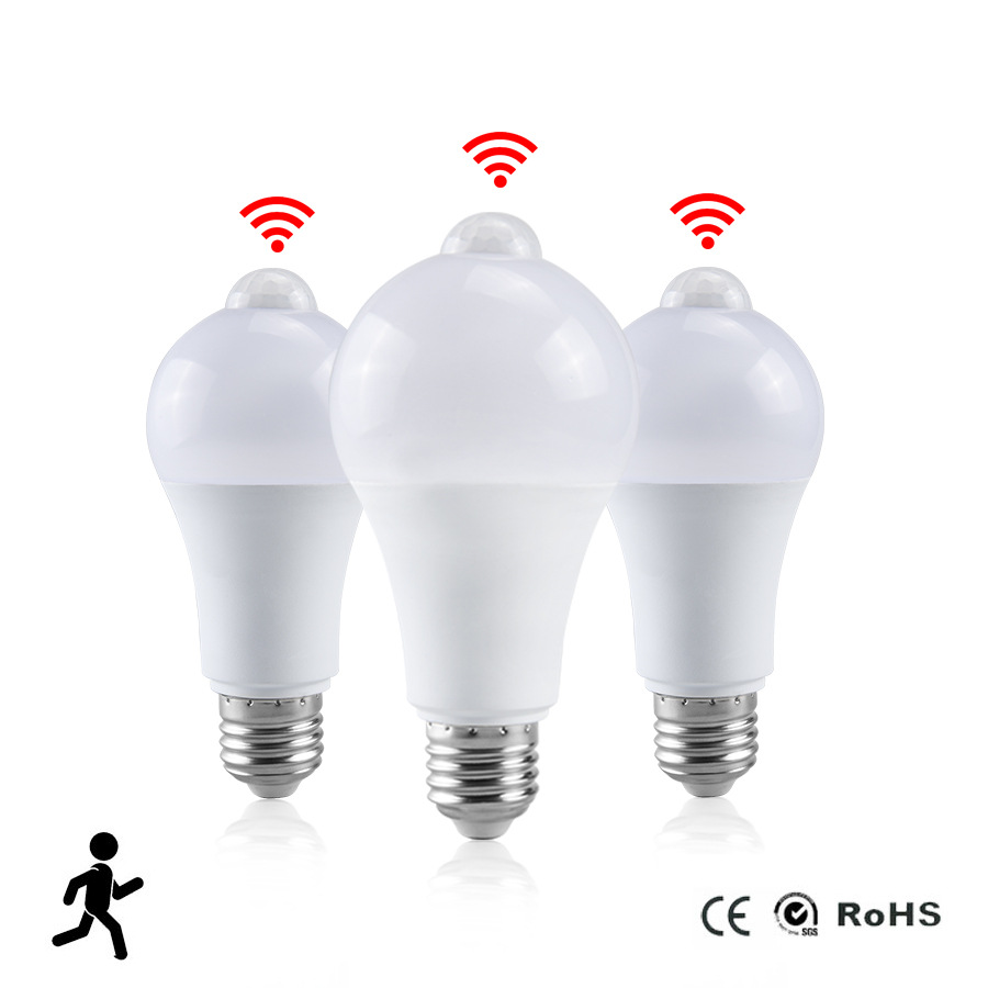 Bombilla de inducción del cuerpo humano bombilla de inducción LED E27 infrarrojo PIR bombilla LED 12W15W18W20W bombilla de la lámpara