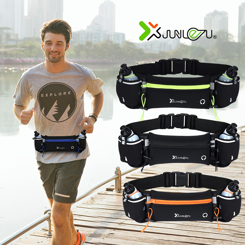 Riñonera deportiva multifuncional – bolso de cintura con soporte para botella, running, fitness y maratón