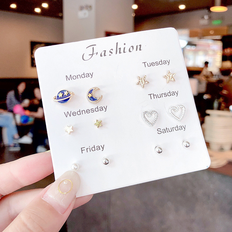 Pendientes de moda de estilo coreano pendientes simples para mujeres ins pendientes elegantes de celebridades de Internet Corea del Sur lindos pendientes de aleación fresca