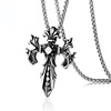 Necklace stainless steel hip-hop style, pendant, accessory, sweater, chain