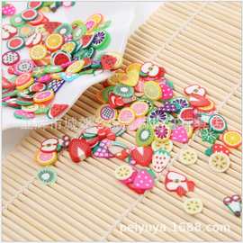 批发1000片12克滴胶 水晶泥史莱姆美甲软陶卡通水果切片巧克力丝