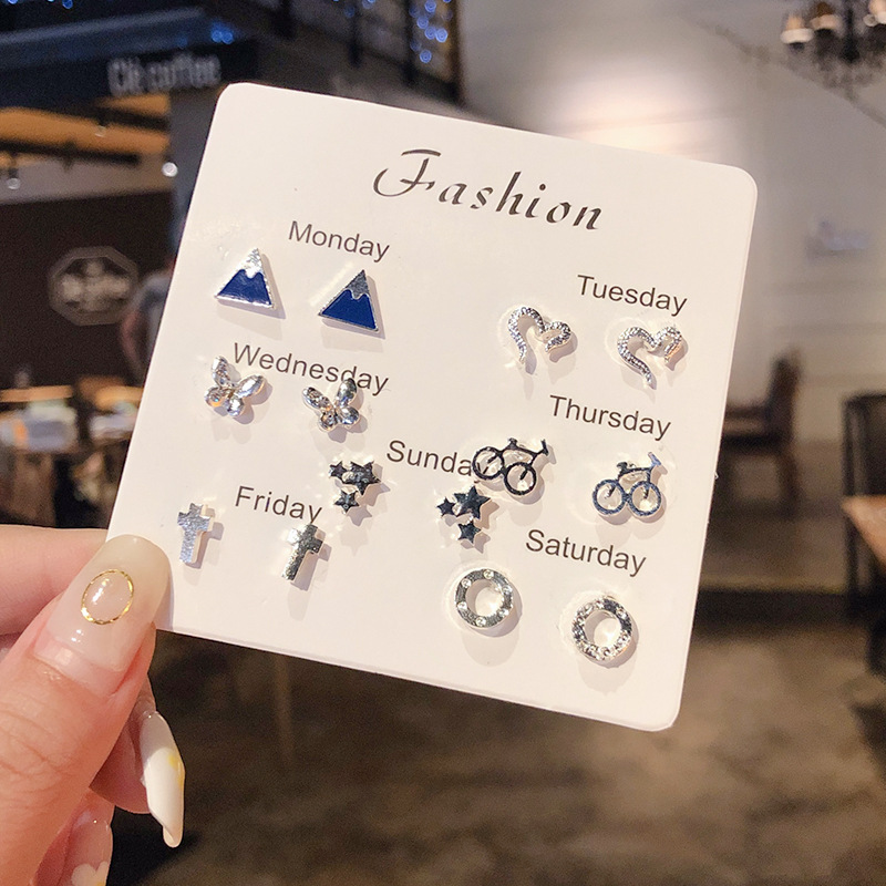 Pendientes de moda de estilo coreano pendientes simples para mujeres ins pendientes elegantes de celebridades de Internet Corea del Sur lindos pendientes de aleación fresca