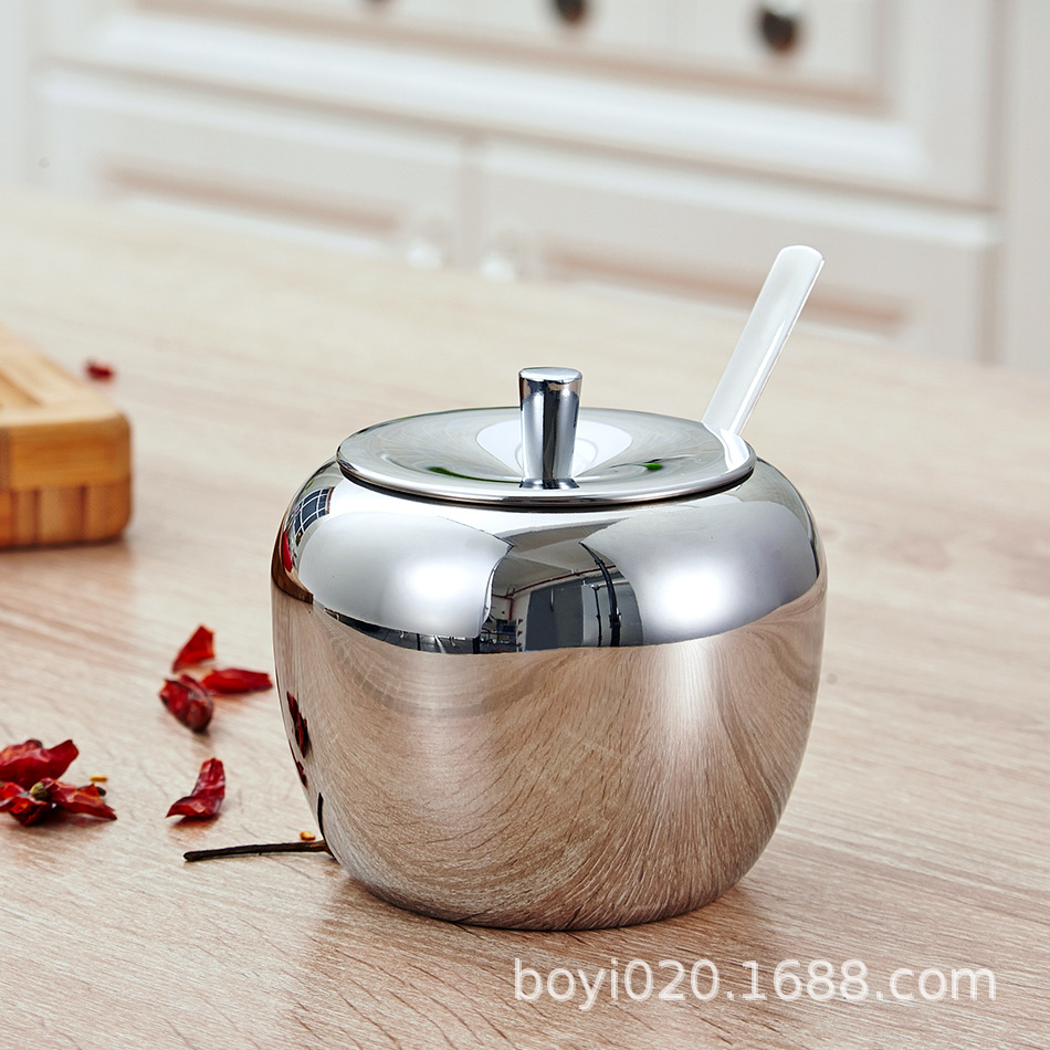 304 condimento de acero inoxidable tarro condimento tarro sal azúcar tarro utensilios de cocina condimento caja
