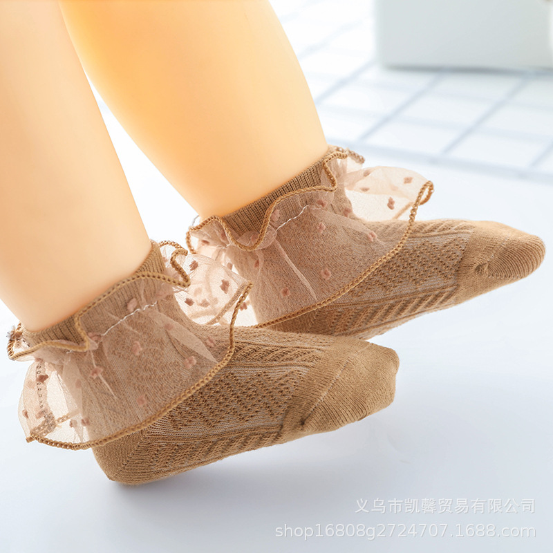 Calcetines para niños nuevos calcetines de encaje para niñas de primavera y otoño de verano calcetines de algodón para bebés coreanos calcetines de princesa de encaje