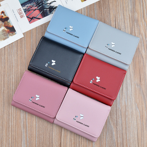 New Wallet Women's Short Wallet Female Student Fashion Japanese and Korean Large Capacity Folding Soft Wallet Mini Small Wallet