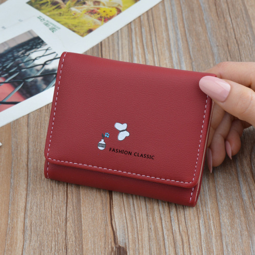 New Wallet Women's Short Wallet Female Student Fashion Japanese and Korean Large Capacity Folding Soft Wallet Mini Small Wallet