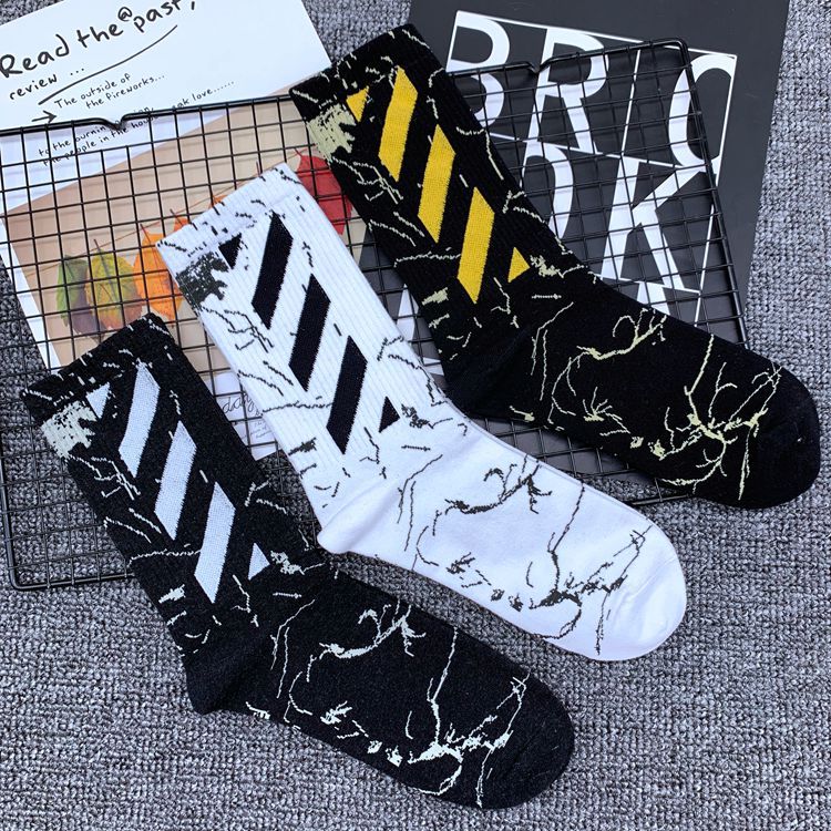 European and American Street Skateboarding Hip-Hop Trendy Brand Stripesd Socks Men's Summer Cotton Mid-Length Socks Women's Manufacturer Wholesale