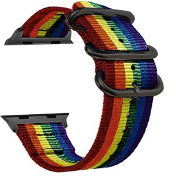 18 colores de doble capa engrosada 3,0 anillo de vaca correa de lona de nylon suave para Apple 1234567 generación