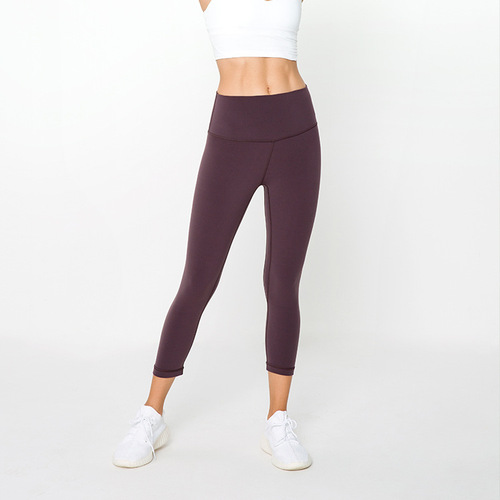  Yoga Pants Women's Spring and Summer Outerwear High-waisted Hip-Lifting Seamless Nude Pants Cropped Pants Sports Tight Fitness Pants