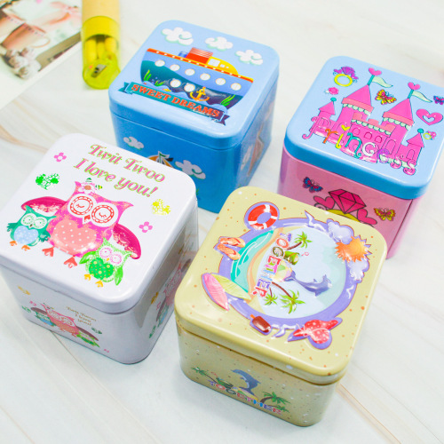 Tin can manufacturer embossed wedding candy square tinplate box packaging can metal packaging tin box