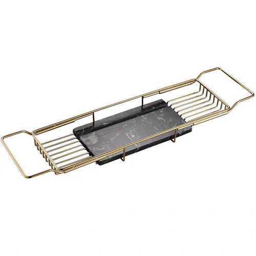 Bathtub storage rack telescopic multifunctional bathroom bath storage bracket marble bathtub rack anti-slip mobile phone holder