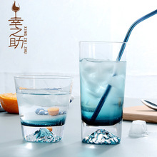 日式酒杯個性雪山杯冰山杯漸變玻璃杯威士忌酒杯家用富士山玻璃杯