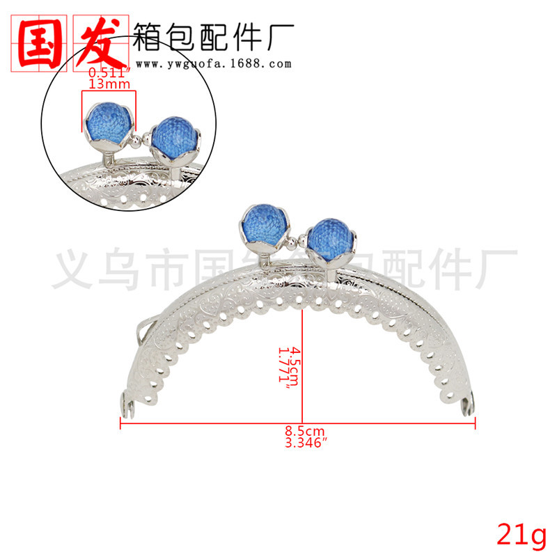 8.5cm semicircular encaje en relieve cabeza de loto de coral oro plateado 0106 - YS