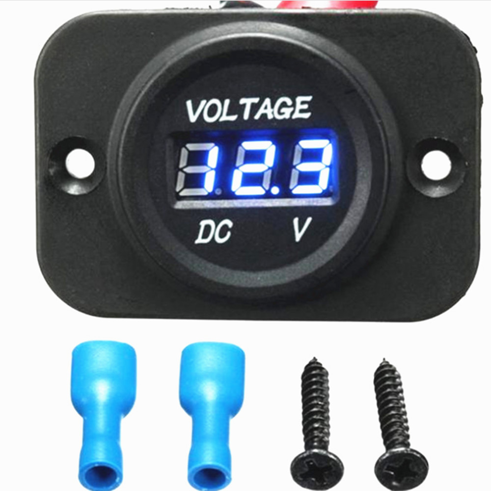 单孔面板装车载摩托车游艇车载电压表 测量范围5-30V