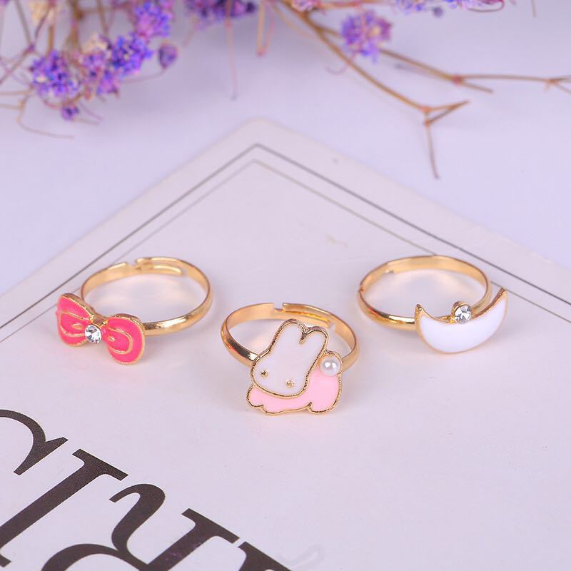 Anillo de aleación anillo de dibujos animados lindo anillo de joyería para niños mezclado 36 Unidades 1 caja pequeña joyería
