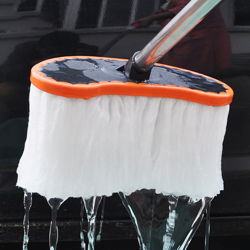 汽车洗车刷子长柄软毛伸缩拖把 除尘擦车掸子 长杆牛奶丝洗车工具
