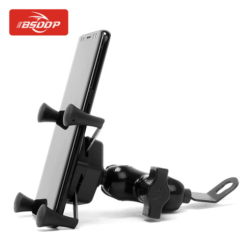 BSDDP motorcycle electric vehicle multifunctional universal mobile phone holder creative six-sided X-shaped mirror holder mobile phone holder