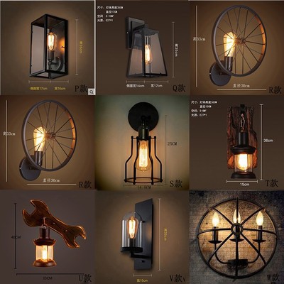 American country retro restaurante bar dormitorio pasillo balcón escaleras lámpara de pared pasillo almacén de alambre de hierro Birdcage lámpara de pared