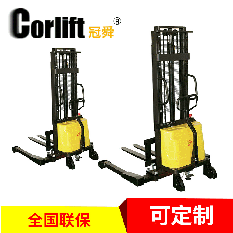 CTD15B宽腿半电动堆垛车 1.6T2.5T可调节宽腿半电动堆高车可制作