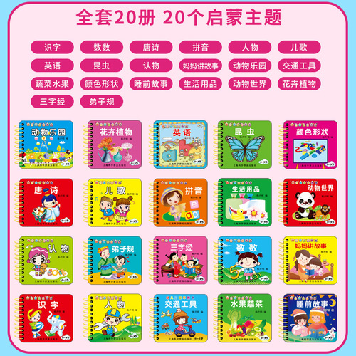 Children's toy book cannot be torn, enlightenment literacy card, baby flip-book cognitive card, infant early education educational toy