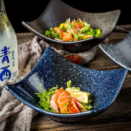 创意沙拉碗不规则甜品碗个性小吃碗日式餐具点心碗简约陶瓷碗商用