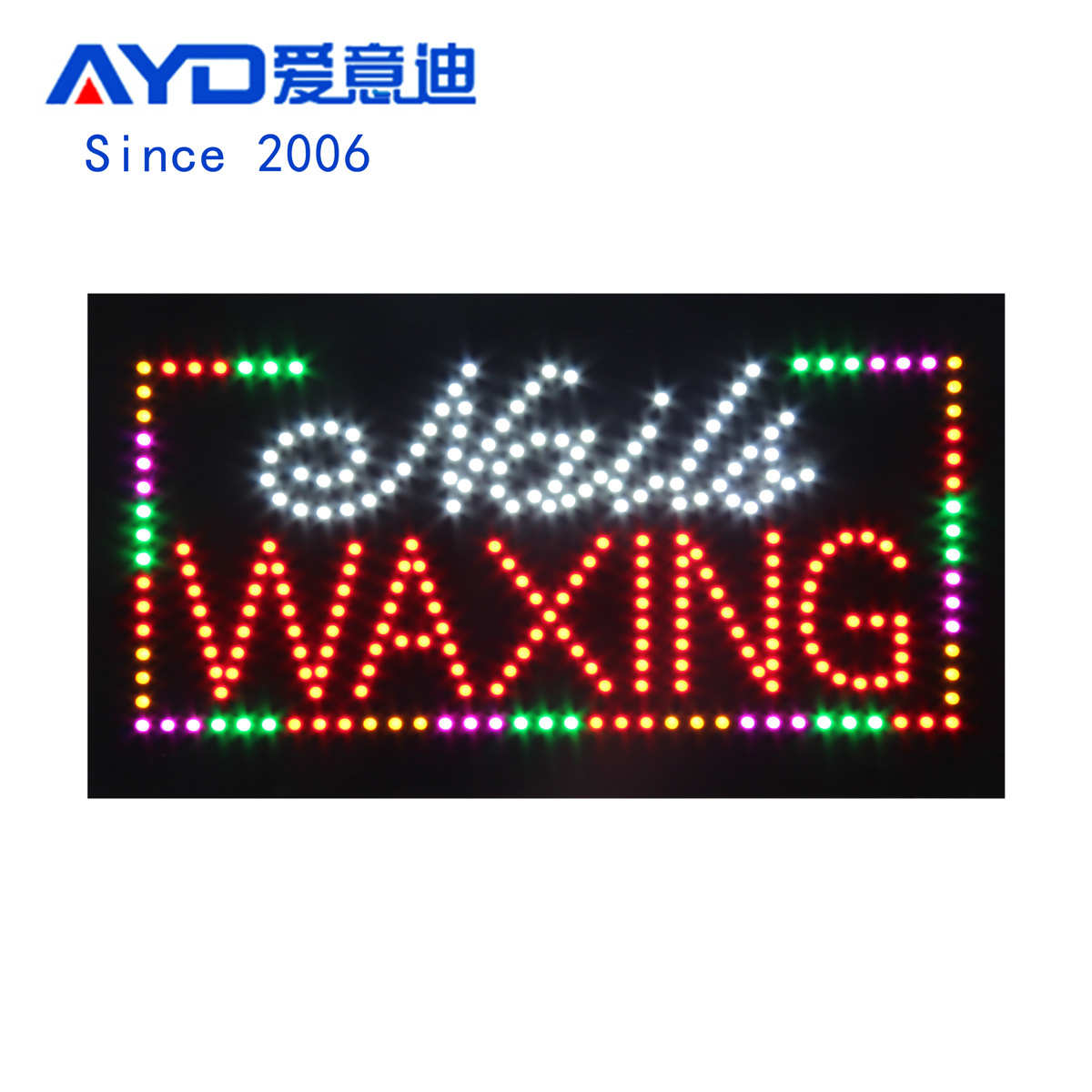 LED广告牌美甲美容店 闪动电子灯箱定制 LED Nails Waxing Sign