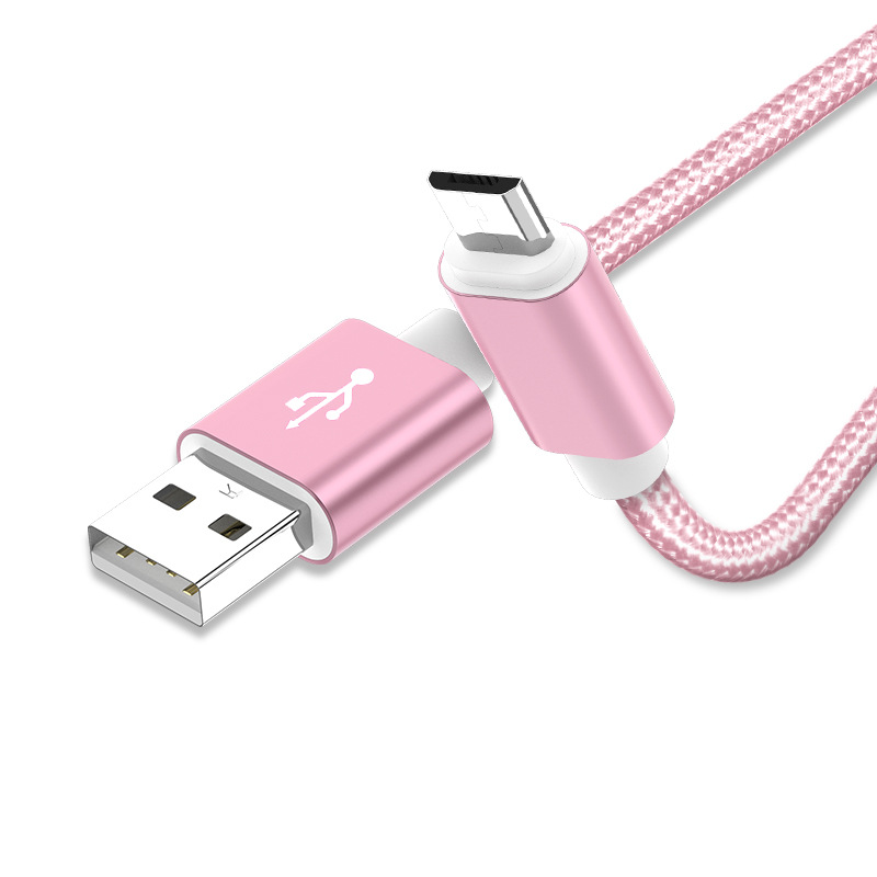 Cable de datos para Apple iPhone Android micro nylon trenzado tipo-c cable cargador de teléfono móvil al por mayor