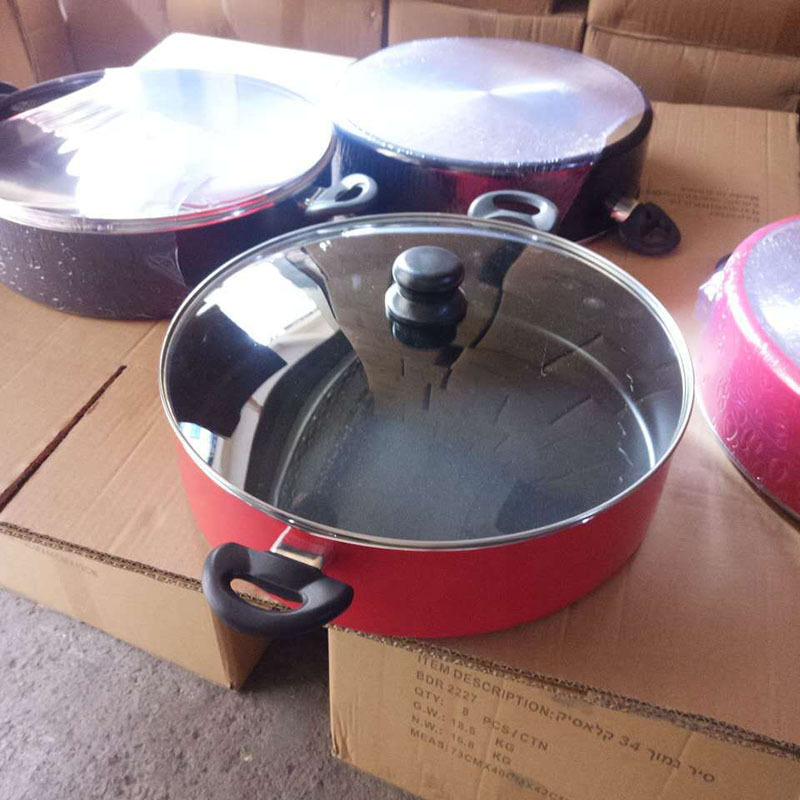 Suministro directo de fábrica disco de aluminio olla de sopa de fondo plano Exportación de comercio exterior suministros de cocina al por mayor