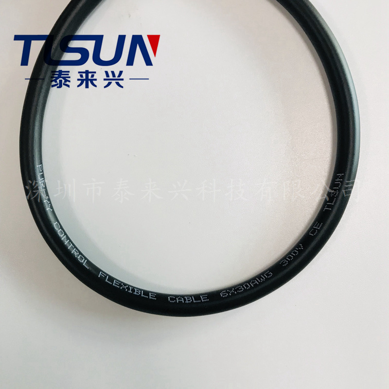 特种电缆厂家 直销 PUR-YY 6*30AWG 高温铁氟龙芯线 TPU护套 耐磨