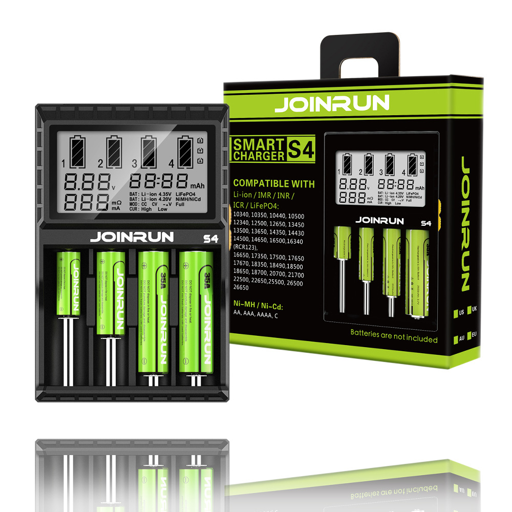JOINRUN S4 18650 26650 21700 4槽 锂电池 LCD 充电器