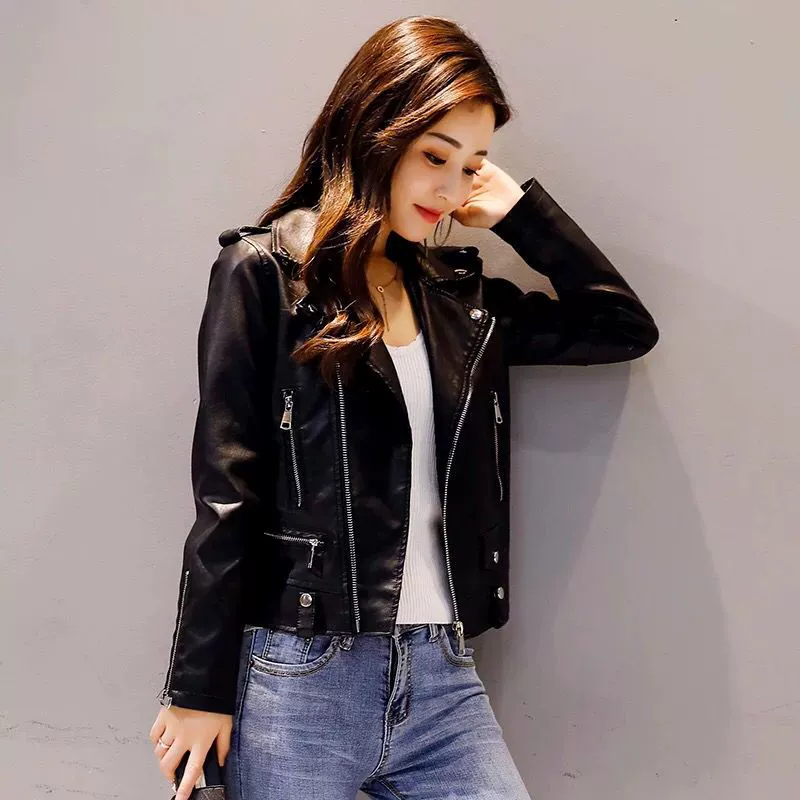 Fitted short polyurethane spring jacket, Korean style