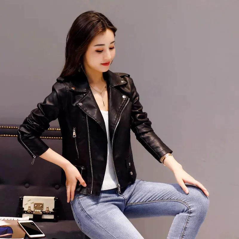 Fitted short polyurethane spring jacket, Korean style
