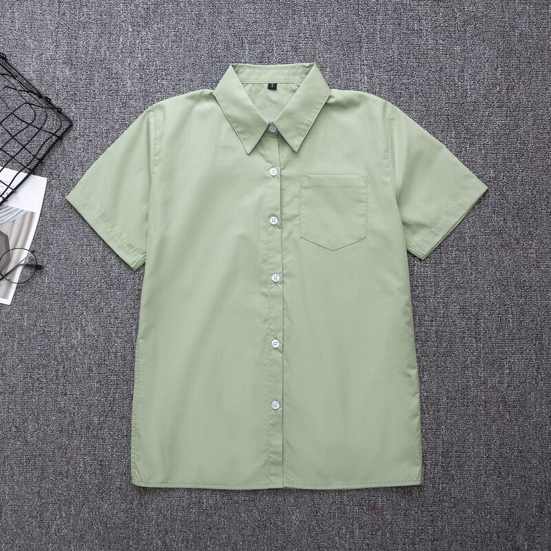 Japanese JK Uniform Short Sleeve Matcha Green Shirt Japanese School Uniform Short Sleeve Pointed Collar Square Collar Perforation Japanese JK Uniform Short Sleeve Matcha Green Shirt Japanese School Uniform Short Sleeve Pointed Collar Square Collar Perforation