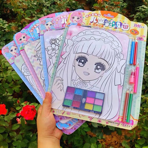 Ugly Little Ya Meimei children's makeup painting diy princess girl painting copy makeup painting coloring graffiti painting