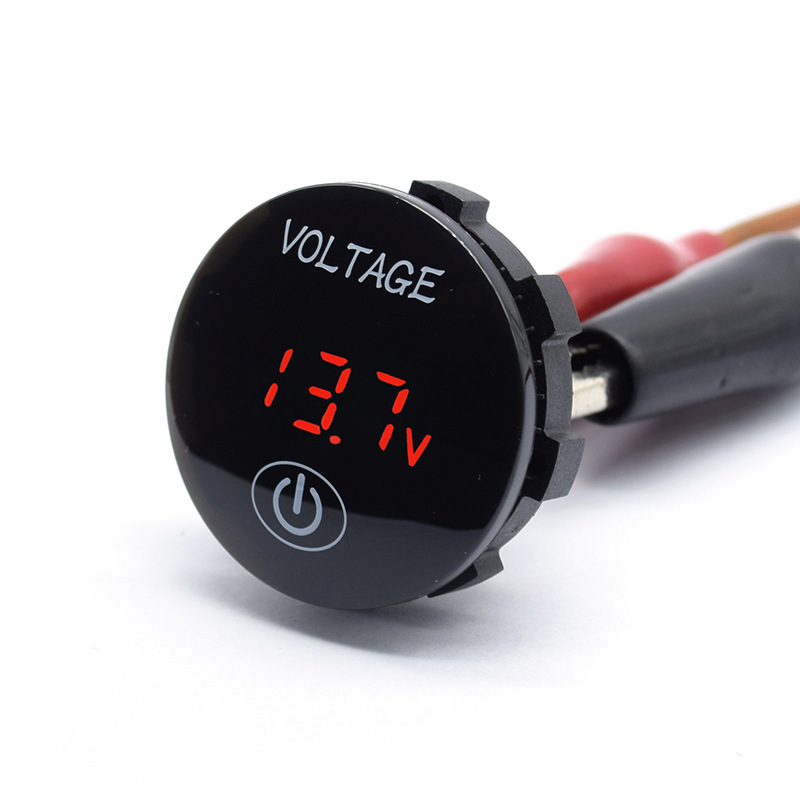 汽摩配改装电压表带触摸屏电源开关 电压电量二合一显示