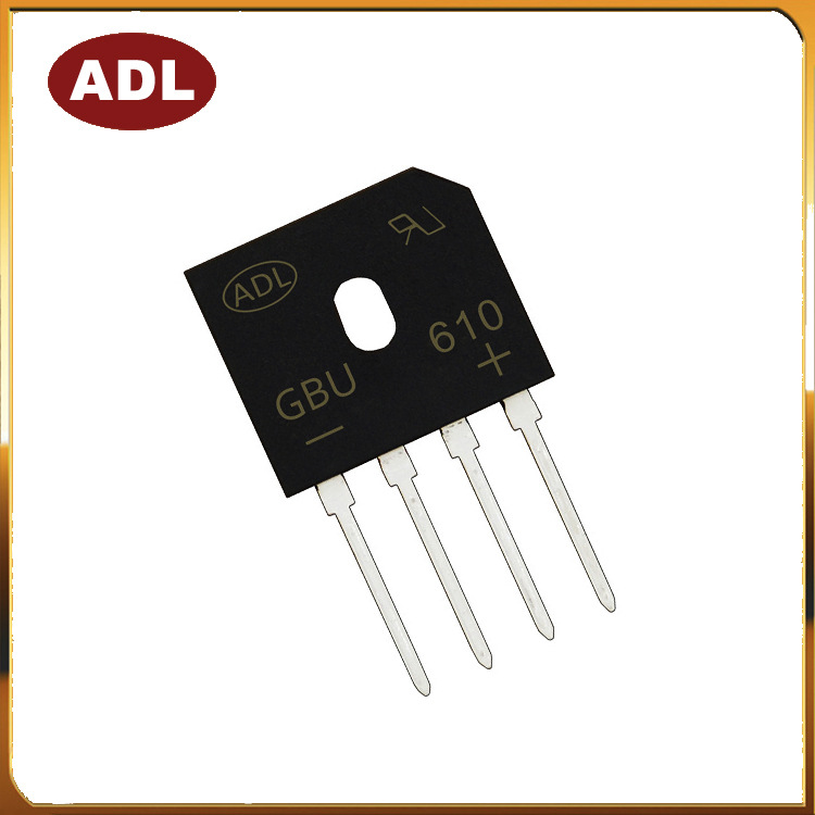 奥德利 GBU610 整流桥 6A1000V 扁脚 插件排桥 工厂直营 全新国产