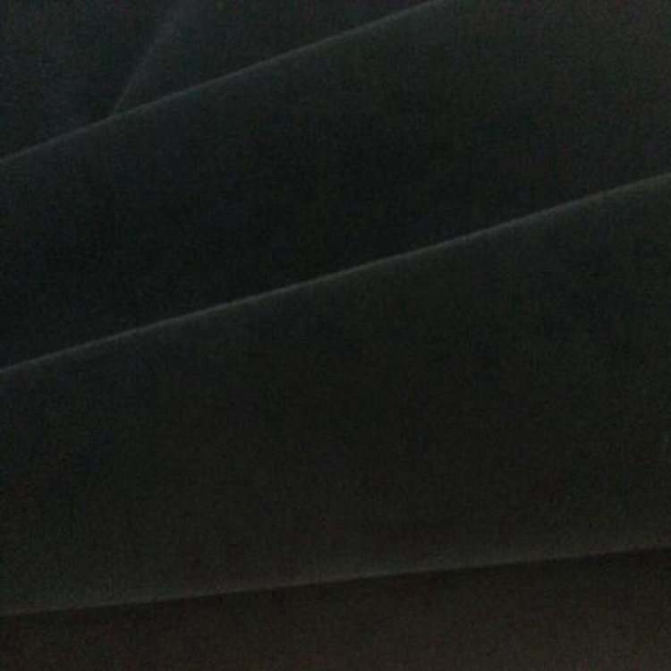 黑色现货 植绒针织底布静电植绒全涤平绒面料切边150门幅鞋帽面料