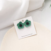Mint green long earrings from pearl, fruit oil with tassels, crystal earings, flowered, wholesale